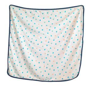 Carter's Child of Mine Monsters Swaddle Receiving White & Blue Blanket 26" X 28"